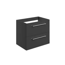 Vasca Forte 590mm Wall Hung 2 Drawer Basin Unit (No Top) - Anthracite Gloss