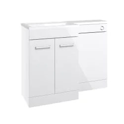 Vasca Fino 1000mm F/S L-Shape Pack & Basin (RH) - White Gloss