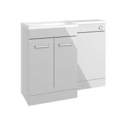 Vasca Fino 1000mm F/S L-Shape Pack & Basin (RH) - Grey Gloss 