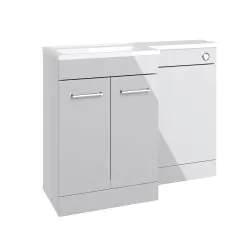 Vasca Fino 1000mm F/S L-Shape Pack & Basin (RH) - Grey Gloss