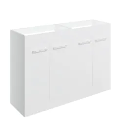 Vasca Forte 1180mm Floor Standing 2 Door Basin Unit Run (No Top) - White Gloss