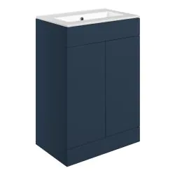 Vasca Sicily 610mm Floor Standing 2 Door Basin Unit & 0TH Basin - Matt Deep Blue