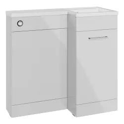 Vasca Fino 900mm F/S L-Shape Pack & Basin (RH) - Grey Gloss 