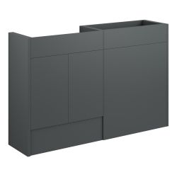 Vasca Liscio 1236mm Standard Basin & WC Unit Pack - Matt Graphite Grey (Oak Cab) 