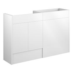 Vasca Liscio 1236mm Standard Basin & WC Unit Pack - White Gloss (Oak Cab) 