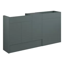 Vasca Liscio 1536mm Standard Basin WC & 1 Door Unit Pack - Matt Green (Oak Cab)