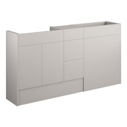 Vasca Liscio 1536mm Standard Basin  WC & 3 Drawer Unit Pack - Matt Dove Grey (Oak Cab) 
