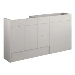 Vasca Liscio 1536mm Standard Basin  WC & 3 Drawer Unit Pack - Matt Dove Grey (Oak Cab) 
