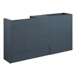 Vasca Liscio 1536mm Standard Basin WC & 3 Drawer Unit Pack - Matt Arley Blue (Oak Cab)