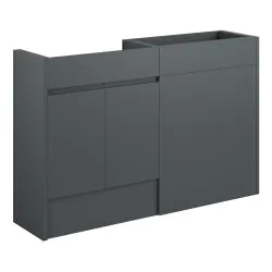 Vasca Salto 1236mm Standard Basin & WC Unit Pack - Matt Graphite Grey (Oak Cab)