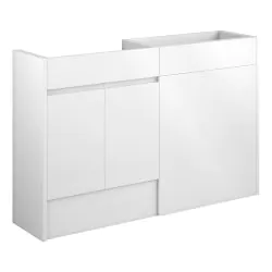 Vasca Salto 1236mm Standard Basin & WC Unit Pack - White Gloss (Oak Cab) 