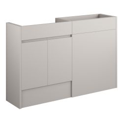 Vasca Salto 1236mm Standard Basin & WC Unit Pack - Matt Dove Grey (Oak Cab) 