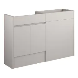Vasca Salto 1236mm Standard Basin & WC Unit Pack - Matt Dove Grey (Oak Cab)