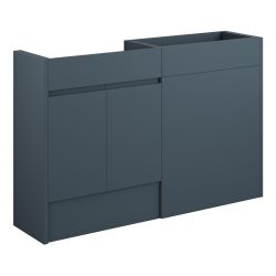 Vasca Salto 1236mm Standard Basin & WC Unit Pack - Matt Arley Blue (Oak Cab) 