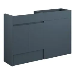 Vasca Salto 1236mm Standard Basin & WC Unit Pack - Matt Arley Blue (Oak Cab)
