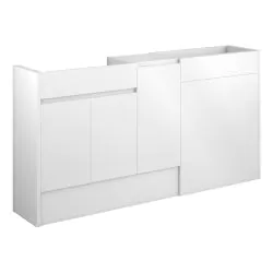 Vasca Salto 1536mm Standard Basin  WC & 1 Door Unit Pack - White Gloss (Oak Cab) 