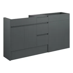 Vasca Salto 1536mm Standard Basin WC & 3 Drawer Unit Pack - Matt Graphite Grey (Oak Cab)