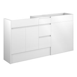 Vasca Salto 1536mm Standard Basin  WC & 3 Drawer Unit Pack - White Gloss (Oak Cab) 