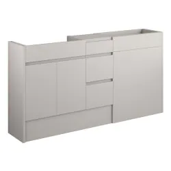 Vasca Salto 1536mm Standard Basin WC & 3 Drawer Unit Pack - Matt Dove Grey (Oak Cab)