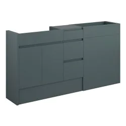 Vasca Salto 1536mm Standard Basin WC & 3 Drawer Unit Pack - Matt Green Camo (Oak Cab)