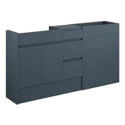 Vasca Salto 1536mm Standard Basin WC & 3 Drawer Unit Pack - Matt Arley Blue (Oak Cab)