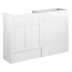 Vasca Bordo 1236mm Standard Basin & WC Unit Pack - Matt White (Oak Cab) 