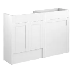 Vasca Bordo 1236mm Standard Basin & WC Unit Pack - Matt White (Oak Cab)