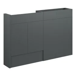 Vasca Liscio 1236mm Slim Basin & WC Unit Pack - Matt Graphite Grey (Oak Cab)