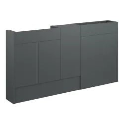 Vasca Liscio 1536mm Slim Basin WC & 1 Door Unit Pack - Matt Graphite Grey (Oak Cab)