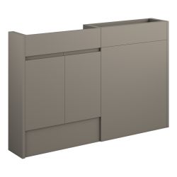 Vasca Salto 1236mm Slim Basin & WC Unit Pack - Matt Stone (Oak Cab) 