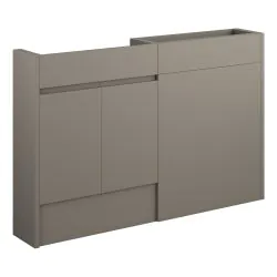 Vasca Salto 1236mm Slim Basin & WC Unit Pack - Matt Stone (Oak Cab)