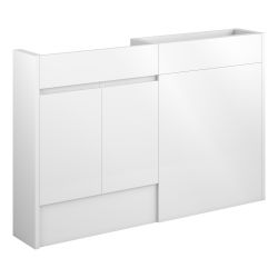 Vasca Salto 1236mm Slim Basin & WC Unit Pack - White Gloss (Oak Cab) 