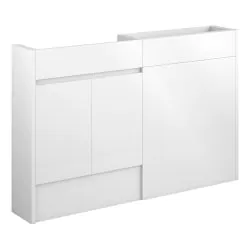 Vasca Salto 1236mm Slim Basin & WC Unit Pack - White Gloss (Oak Cab)