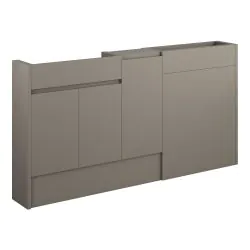 Vasca Salto 1536mm Slim Basin WC & 1 Door Unit Pack - Matt Stone (Oak Cab)