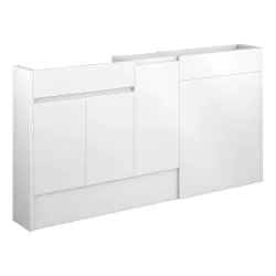 Vasca Salto 1536mm Slim Basin WC & 1 Door Unit Pack - White Gloss (Oak Cab)