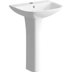 Vasca Tondo 560x450mm 1TH Basin & Full Pedestal (Boxed)