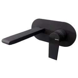 Vema Timea Wall Mounted Basin Mixer - Matt Black DITS1186