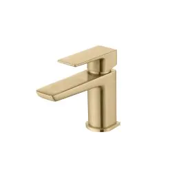 Vasca Chiara Cloakroom Basin Mixer & Waste - Brushed Brass