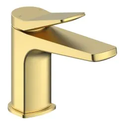 Vasca Tufo Basin Mixer & Waste - Brushed Brass