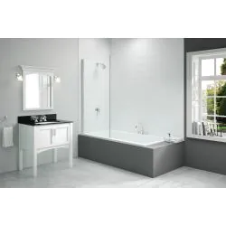 Merlyn 800x1500mm Single Fixed Square Bath Screen (6mm) DIBS0010