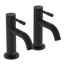 Bristan Mila Basin Pillar Taps Black MI 1/2 BLK