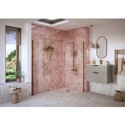 Envy Trend 900mm Wetroom Side Panel & Arm - Brushed Bronze