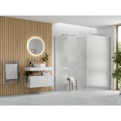 Envy Trend 900mm Fluted Wetroom Panel & Side Panel Arm - Chrome