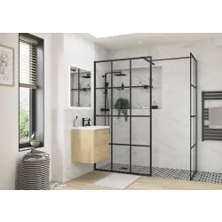 Envy Trend 800mm Framed Wetroom Side Panel - Black