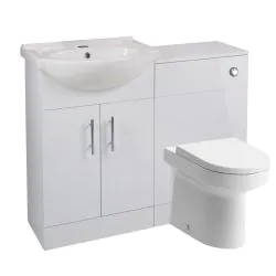 Vasca Idro 650mm Basin Unit & WC Unit Pack - White Gloss