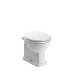 Vasca Vorrei Back To Wall WC & Satin White Wood Effect Seat w/Br.Brass Finishes