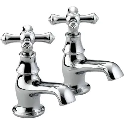 Bristan Colonial Basin Taps Chrome (Pair) K 1/2 C