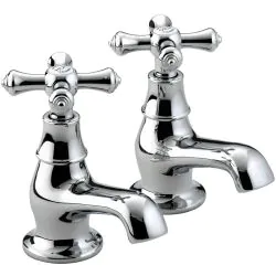 Bristan Colonial Bath Taps Chrome (Pair) K 3/4 C