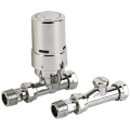Danfoss Ras-D Chrome TRV and Lockshield Pack Straight 013G6018 - 0