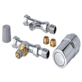 Danfoss Ras-D Chrome TRV and Lockshield Pack Straight 013G6018 - 1